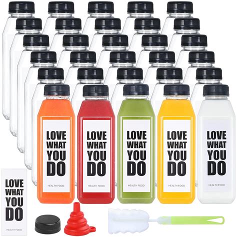 Buy Fhxtcygj Juice Container with Lids, 16oz Plastic Bottles with Caps ...