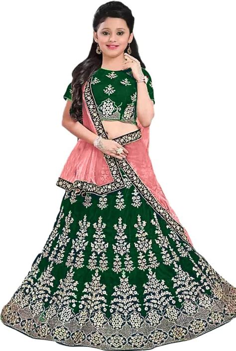 Buy Dholazon Taffeta Satin Semi Stitched solid embroidered zari work ...