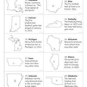 United States Facts Scavenger Hunt for 3rd-5th Grade
