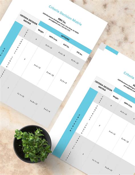Criteria Decision Matrix Template in Word, Google Docs - Download | Template.net