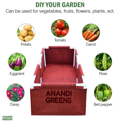 Geo Fabric Rectangular Grow Bag 4x2x1ft (400 GSM) with PVC — Anandi Green's