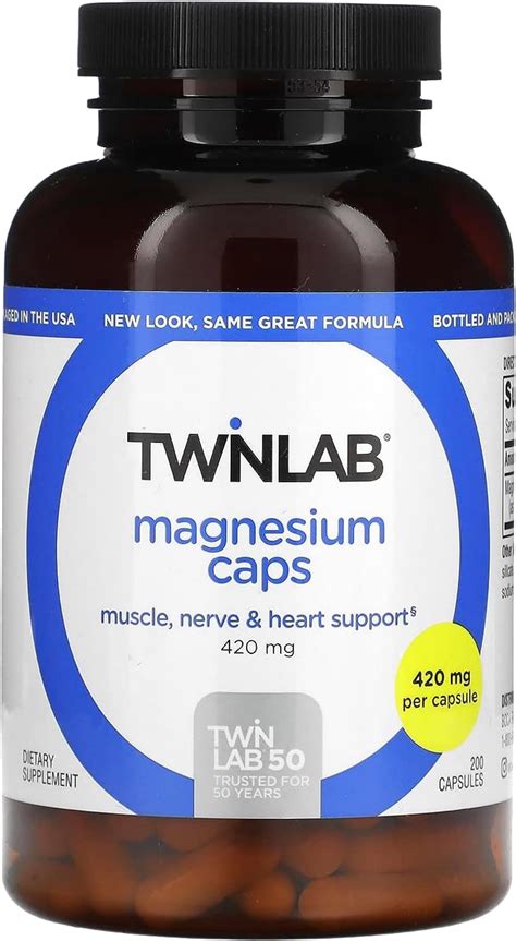 Amazon.com: Twinlab Magnesium Caps - High Absorption Magnesium Supplement to Support Leg Cramps ...