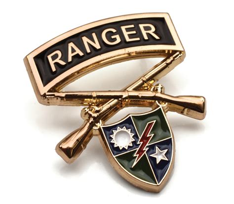 Lapel Pin - 75th Ranger Rgt with Crossed Rifles