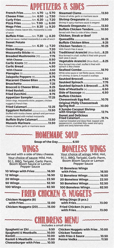 Mario & Franks II - Menu - Dine-in and TakeOut | Quick Service (609 ...