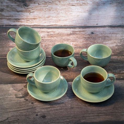 Buy Sustainable Handicrafted Jade Delight Tea Set on Brown Living™