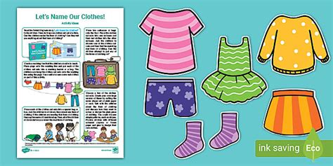 Let's Name Our Clothes! Cut-Outs and Activity Ideas