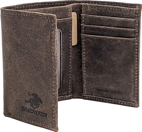 Buy RFID Blocking Winchester Mens Trifold Wallet with Full Grain ...