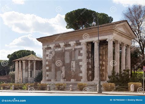 The Temple of Portunus and the Temple of Hercules Victor. Rome, Stock ...