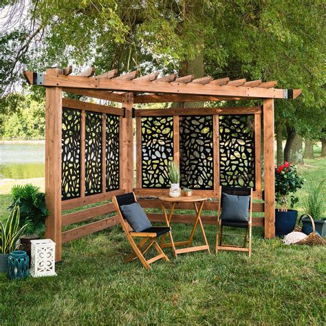 Backyard Discovery Verona Cedar Cabana Pergola - Light Brown Pebble DIY ...