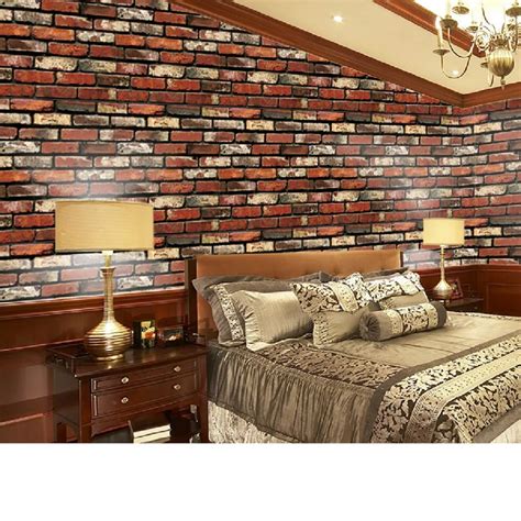 JAAMSO ROYALS Brick with Green Leaf- Stone Peel and Stick Wallpaper ...