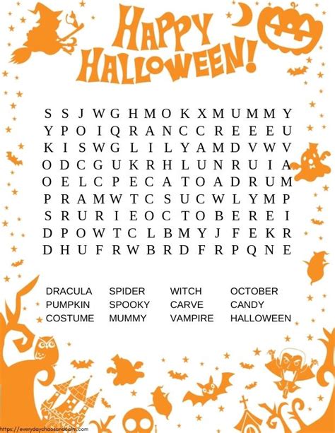 Free Printable Halloween Word Searches
