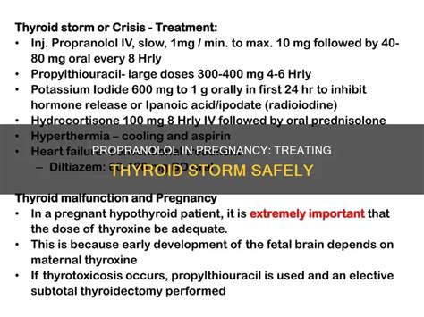 Propranolol In Pregnancy: Treating Thyroid Storm Safely | ShunChild