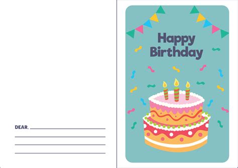 Birthday Cards To Color - 12 Free PDF Printables | Printablee