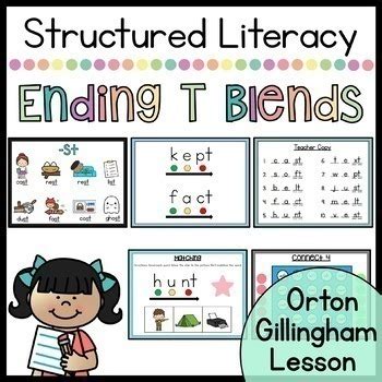 Ending T Blends Phonics Lesson Orton Gillingham - Science of Reading