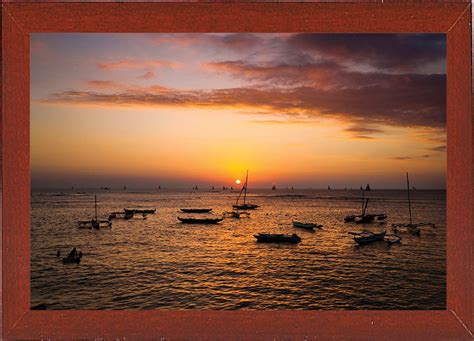 Frame USA Outrigger Sunset Framed Print 7.75"x11.75" by Cameron Brooks ...