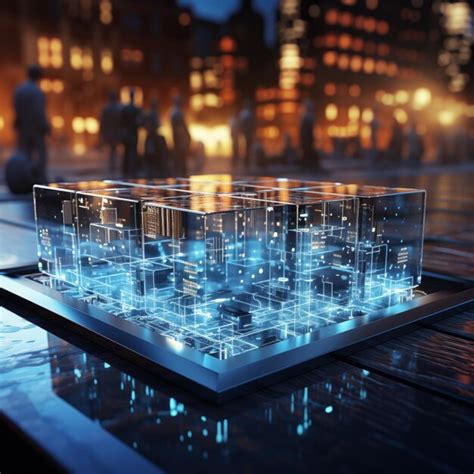 Futuristic Cityscape Hologram Display | Premium AI-generated image