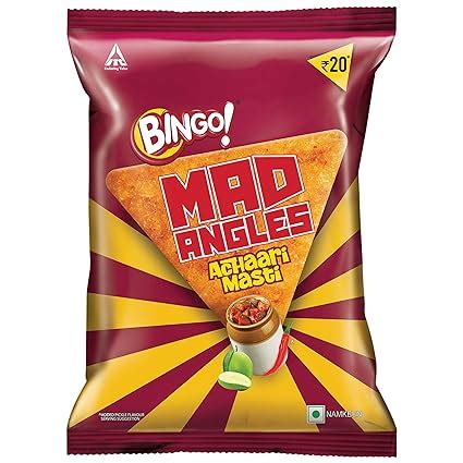 Bingo! Mad Angles – Achaari Masti, 66g/72g/80g Pack, Crunchy Triangle ...