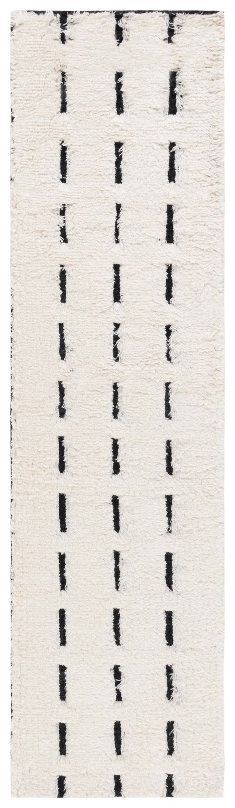 SAFAVIEH Casablanca Tanja Geometric Runner Rug, Black/Ivory, 2'3" x 9 ...