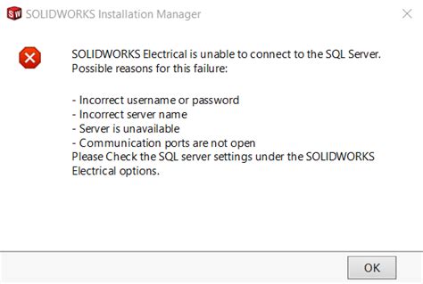 Microsoft SQL Server SolidWorks Error 的图像结果