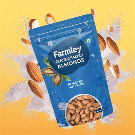 Farmley Classic Salted Roasted Almonds (Badam) 200g - Delicious and ...