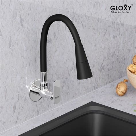 Dual Flow Brass Wall Mount Flexible Swivel Faucet Black – Gloxy