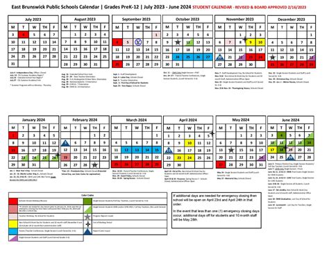 East Brunswick Public Schools Calendar 2024 (New Jersey) - School ...