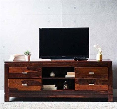 FURNISELAN Solid Sheesham Wood Tv Unit/Cabinet With Storage For Living ...
