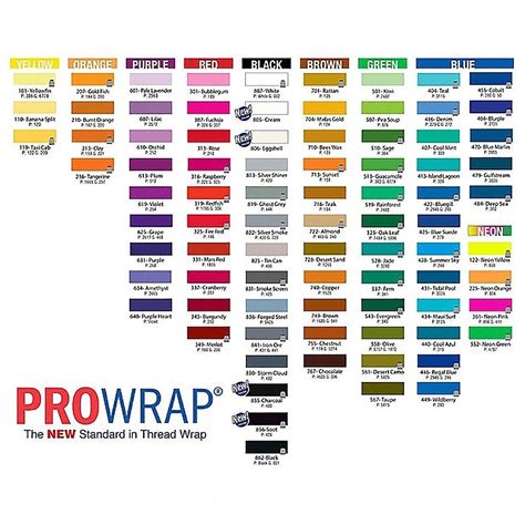 Image result for Rod Wrapping Thread Color Chart