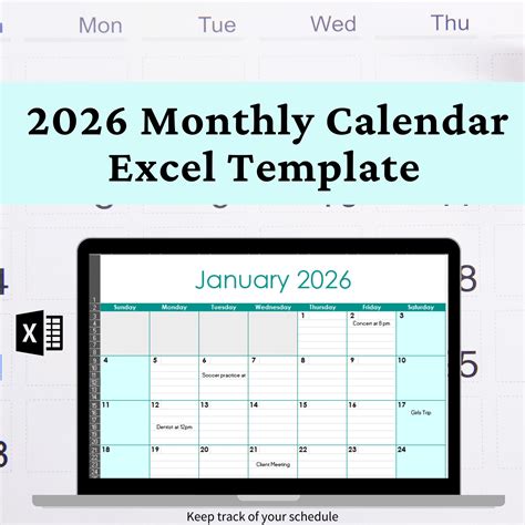 Excel Template For Calendar 2026
