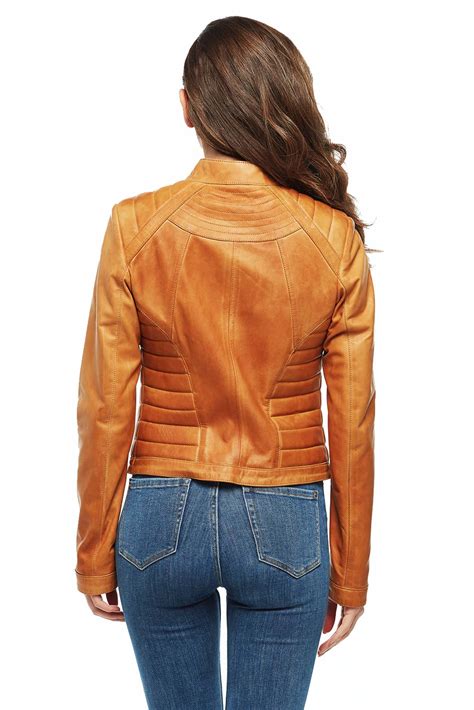 Light Brown Leather Jackets For Women