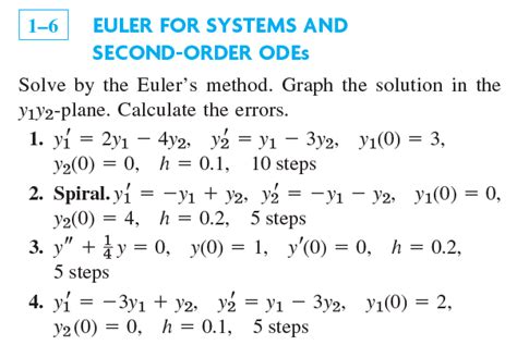 Image result for Euler Method for 2nd Order Odes in Python