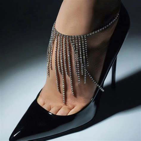 Sparkling Full Diamond Heels Fringe Anklet – Targaryen Treasures