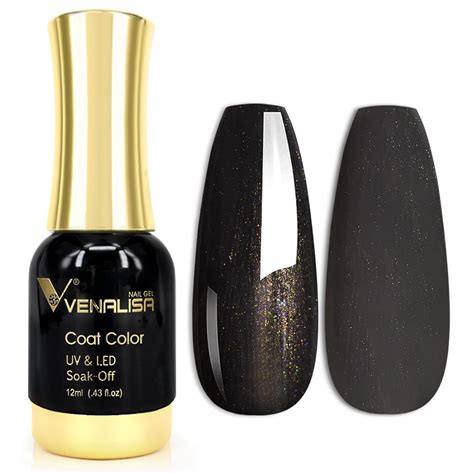 Buy VENALISA Glitter Black Gel Nail Polish from BELLE GAGA 1Pcs Pearly ...