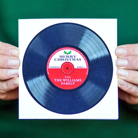 Personalised Vinyl Record Christmas Card Pack By Of Life & Lemons