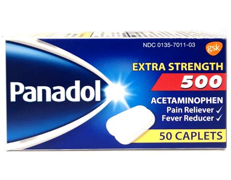 Panadol Extra Strength Relief 500mg Acetaminophen Pain & Fever Reducer ...