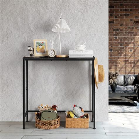 Amazon.com: Small Console Table Black Entryway Table Modern Narrow Long ...