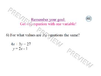 Image result for Solving Systems of Linear Equations Using Substitution
