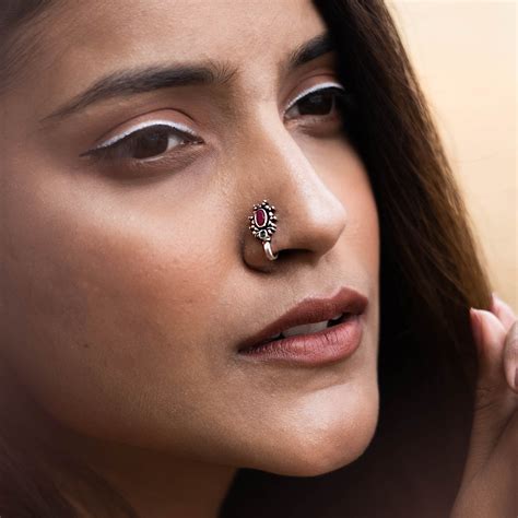 Buy Teejh Ethnic Multicolored Stone Nose Pin Online for Women – Joker ...