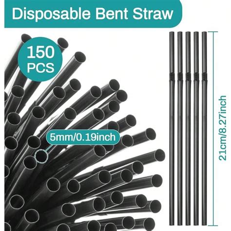 Flexible Straws Disposable Long Colorful PP Plastic Striped Assorted ...