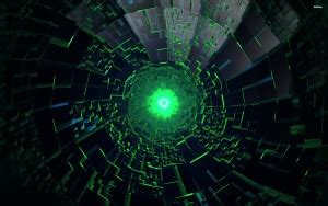 EurekaDesigns Green lit tunnel towards the abyss Abstract Poster Fine ...