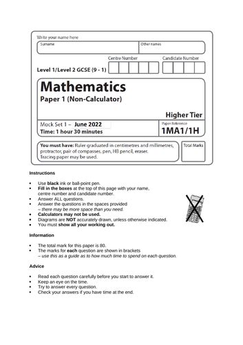 Image result for Math GCSE Mock Test