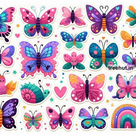 Printable Butterfly Stickers and 50 Sticker Craft Ideas for Kids and ...