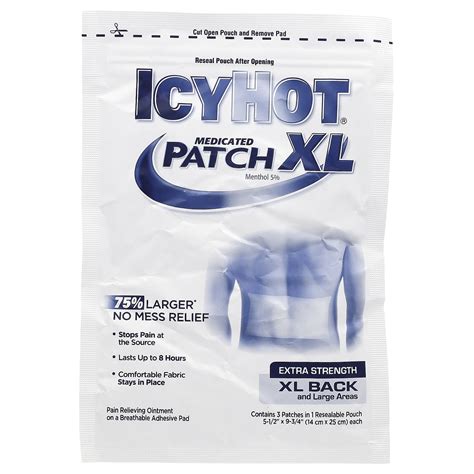 Icy Hot, Original Pain Relief Patch, XL , 3 Patches