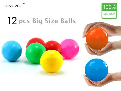 Buy EEVOVEE Big Size Plastic Color Balls (Set Of 12 Balls) - Multicolor ...