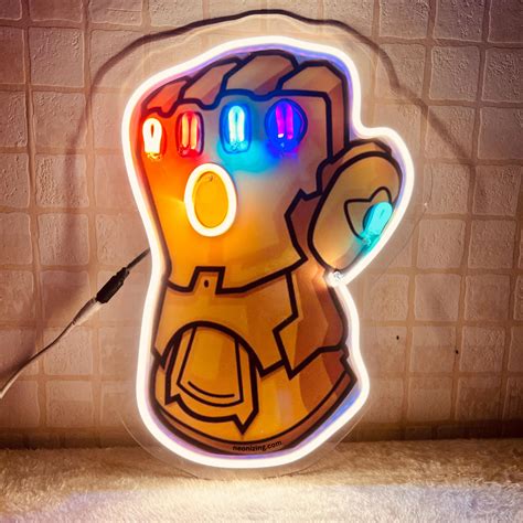 Thanos Hand Neon Artwork - Infinity Gauntlet Brilliance – Neonizing