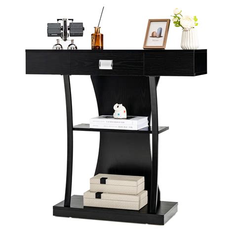 Giantex Narrow Console Table, Behind Couch Table w/Anti-Tipping Kits ...