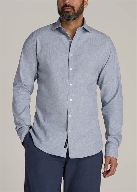 Stretch Linen Dress Shirt for Tall Men | American Tall
