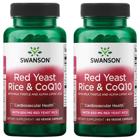 Swanson Red Yeast Rice & Coq10 with Milk Thistle and Alpha Lipoic Acid 2 Pack - Walmart.com