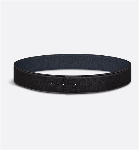 Reversible Belt Strap Black Grained Calfskin and Navy Blue Grained Calfskin, 40 MM | DIOR