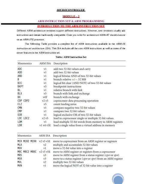 BCS402 Module 2: Introduction to ARM Instruction Set and Programming ...